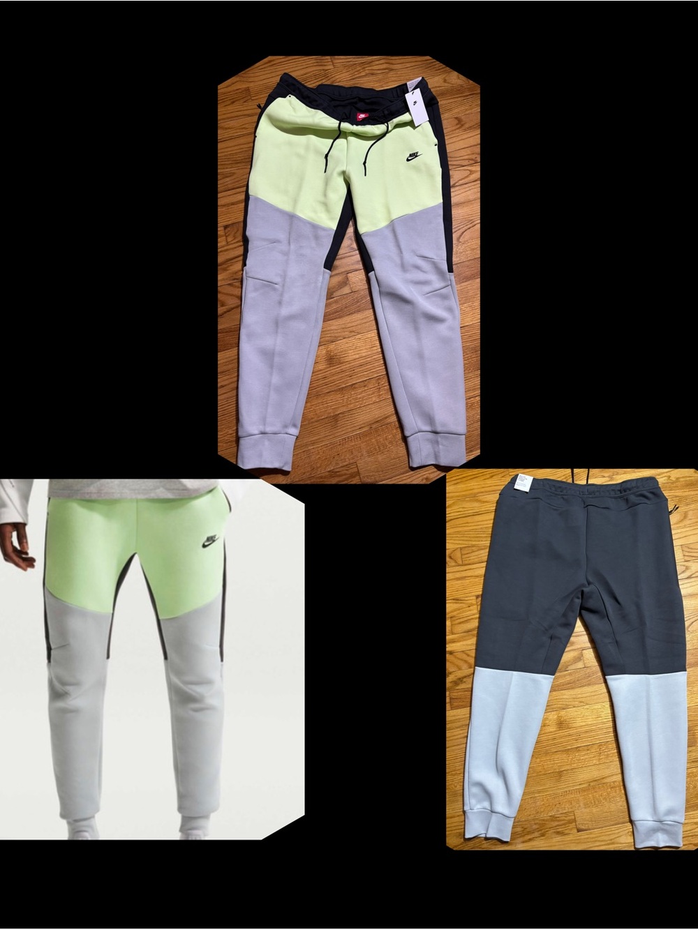 Nike Tech Fleece Tapered Jogger Sweatpants gray lime green men’s sz XXL-tall new - Picture 8 of 8